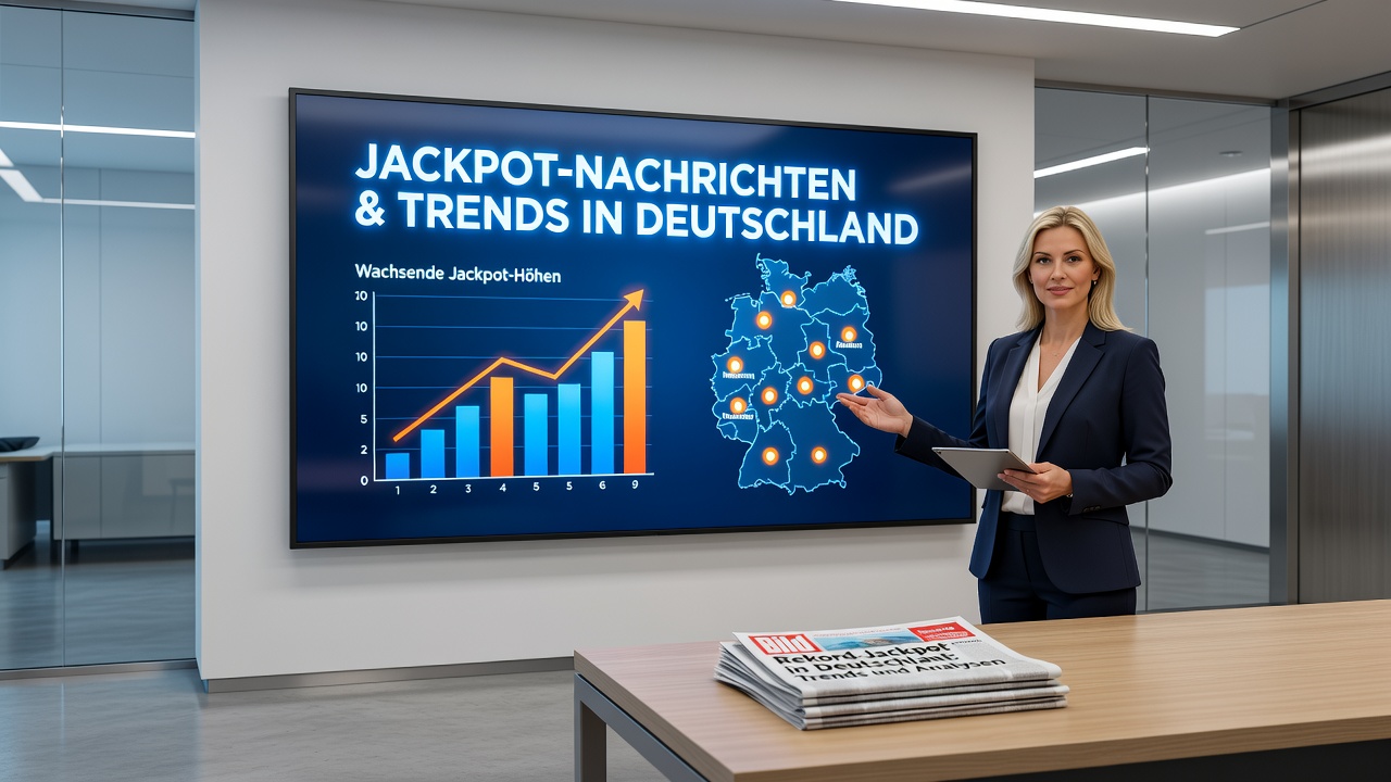 Eurojackpot-Gewinnschein mit glücklichen Zahlen und Jackpot-Summe aus Nordrhein-Westfalen