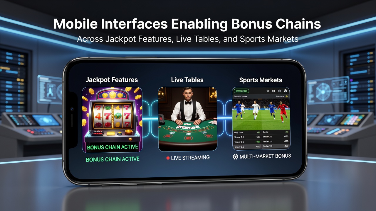 Darstellung von Bonusverknüpfungen zwischen mobilen Live-Tischen und Sportmärkten