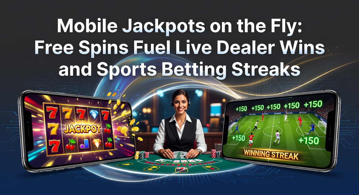 Smartphone mit drehenden Slot-Rädern und Live-Dealer-Tisch im Hintergrund, umgeben von Sportwetten-Apps
